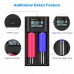 YOUKUKE 2-Slot LCD Display Battery Charger for Lithium/AAA/AA Rechargeable Batteries 